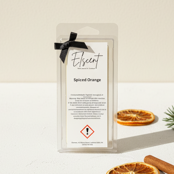 Minimalistic Christmas background for Elscent Spiced Orange wax melt