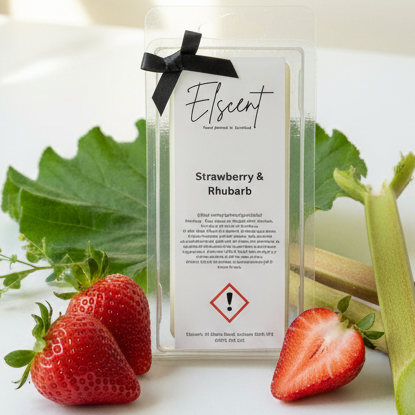 Spring/summer background for Elscent Strawberry & Rhubarb wax melt